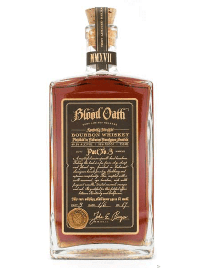 Blood Oath Pact No. 10 Kentucky Straight Bourbon Whiskey very limited release bottle